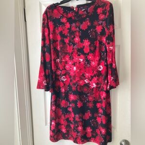 Tommy Hilfiger Floral Red and Black Dress